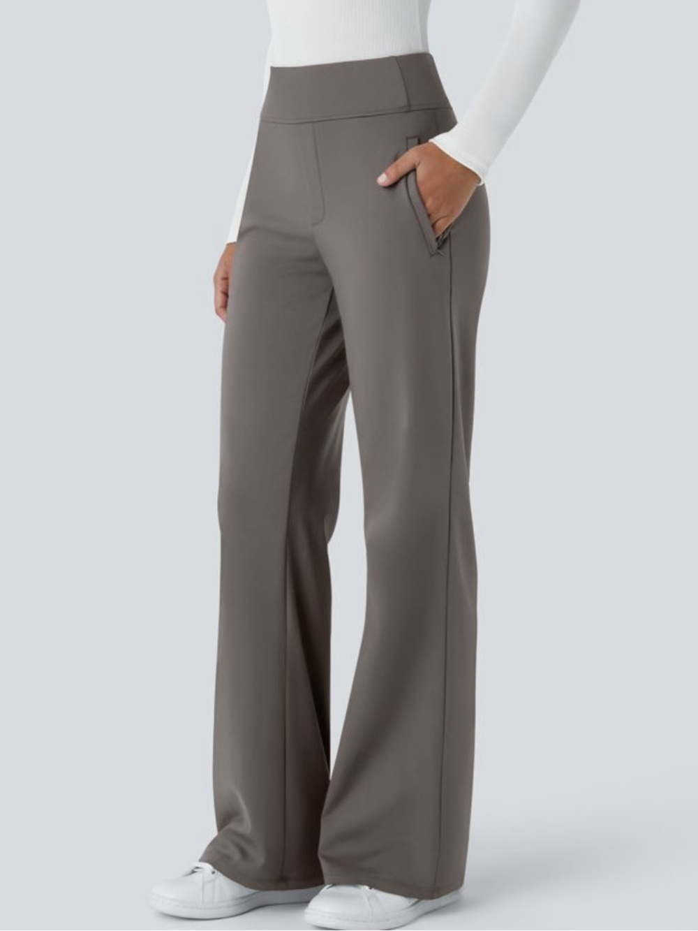NEW Halara Flex™ DayStretch Mid Rise Side Zipper Pocket Work Flare Pants